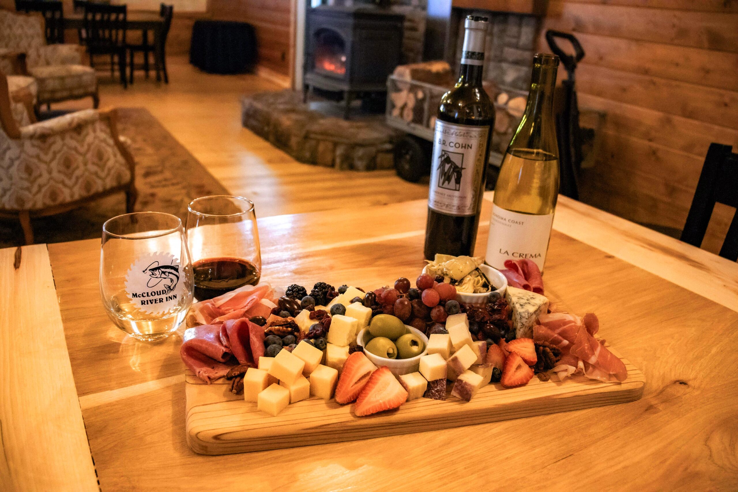 Wine and charcuterie boards are in-house add ons